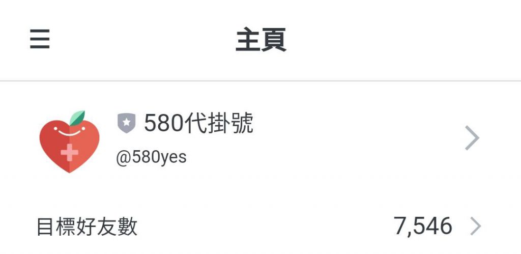 580代掛號好友人數7500